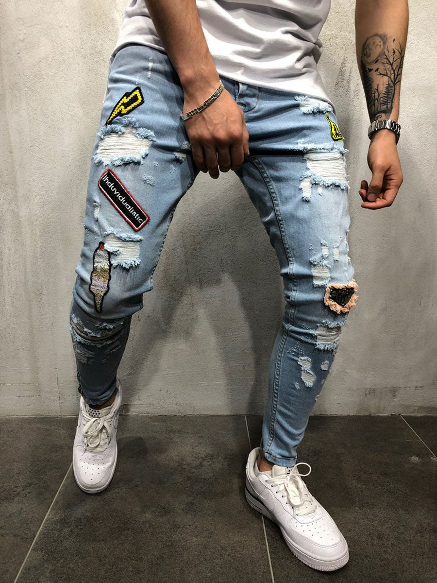 Men's Casual ripped jeans