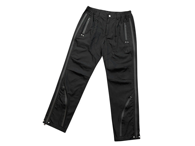 High Street Loose Casual Zipper Functional Men's Trousers