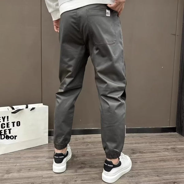 Men's Casual Fashionable All-match Solid Color Breasted Stitching Loose sweatpants