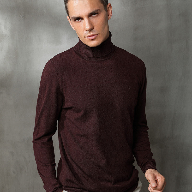 Maglione a collo alto da uomo slim trend studentesco