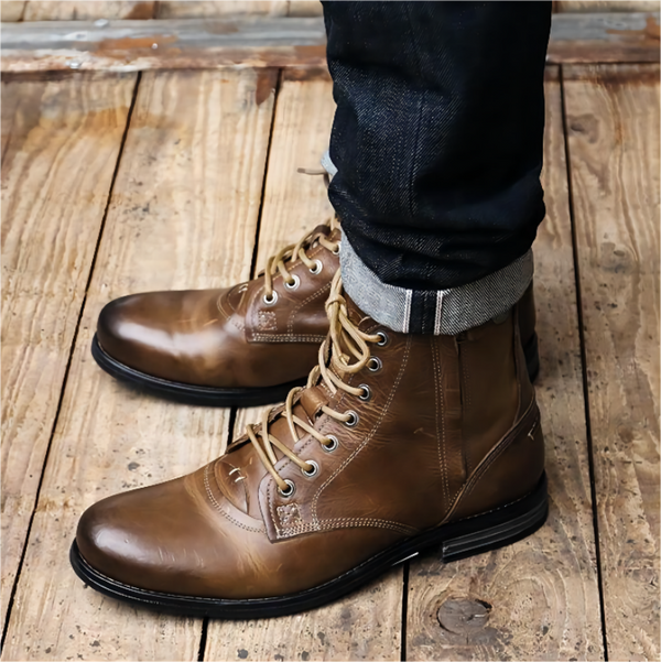 Men Boots Retro Lace-up Boot