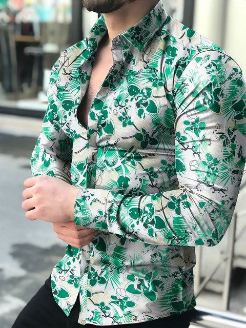 Men's printed floral shirt