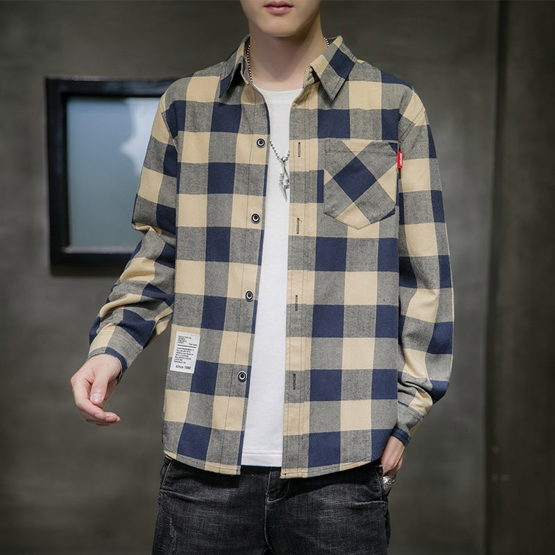 Plaid Shirt Men Long Sleeved