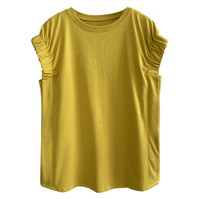 Sleeves And Pleated T-shirts women