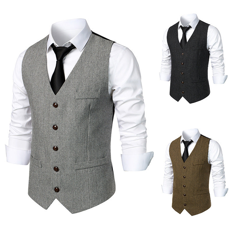 Men's British Style Vintage Suit Vest