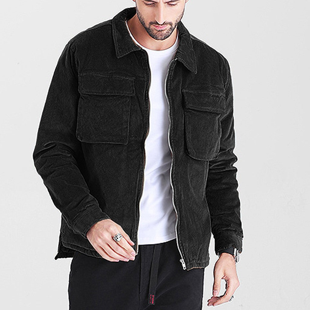 Retro corduroy solid color casual jacket