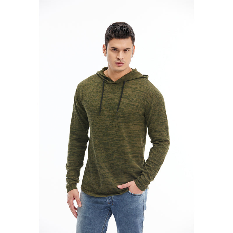 Autumn & Spring Pullover Elastic Hooded Men Sweatshirt