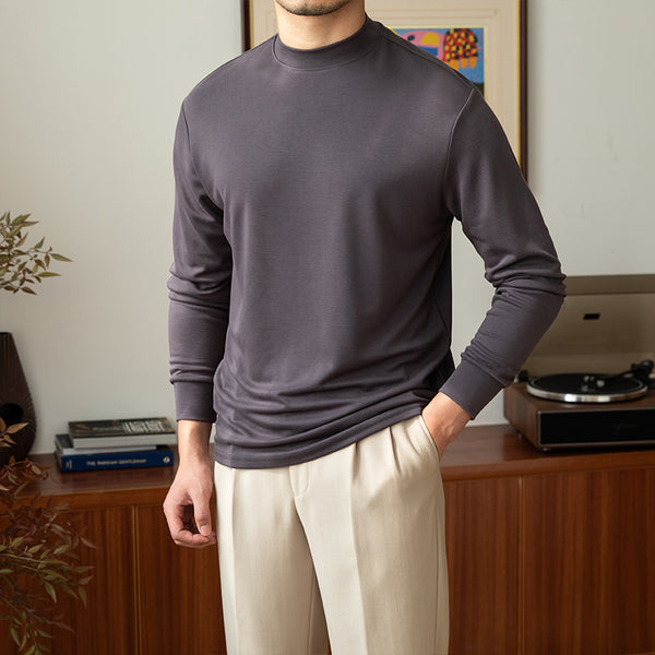 Semi-turtleneck sweater With Lyocell