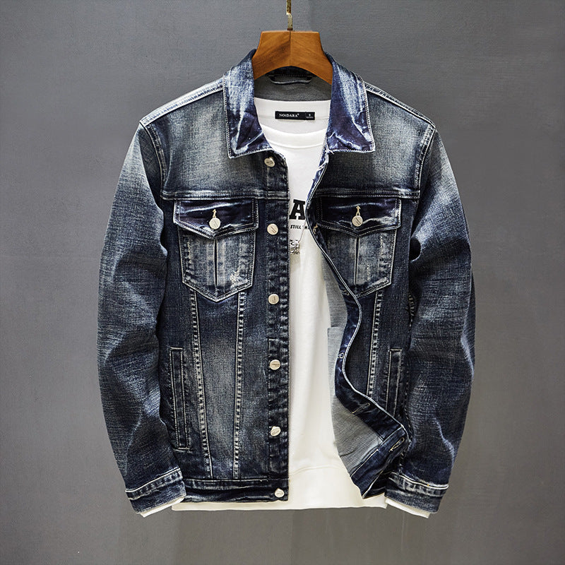 Handsome Loose Retro Cotton Denim Jacket Men