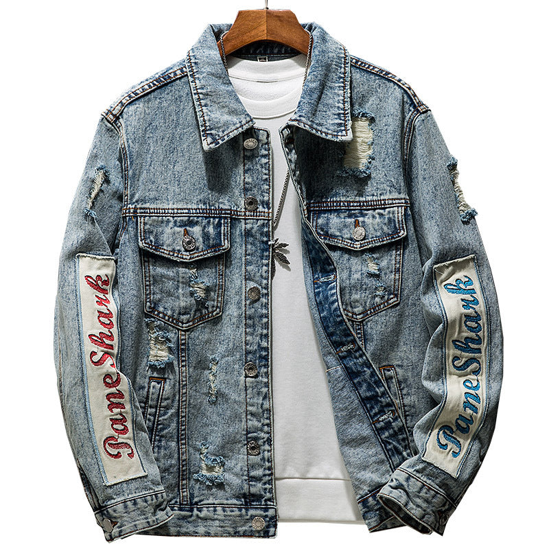 Retro Denim Men's Print Tide Brand Nostalgic Jacket