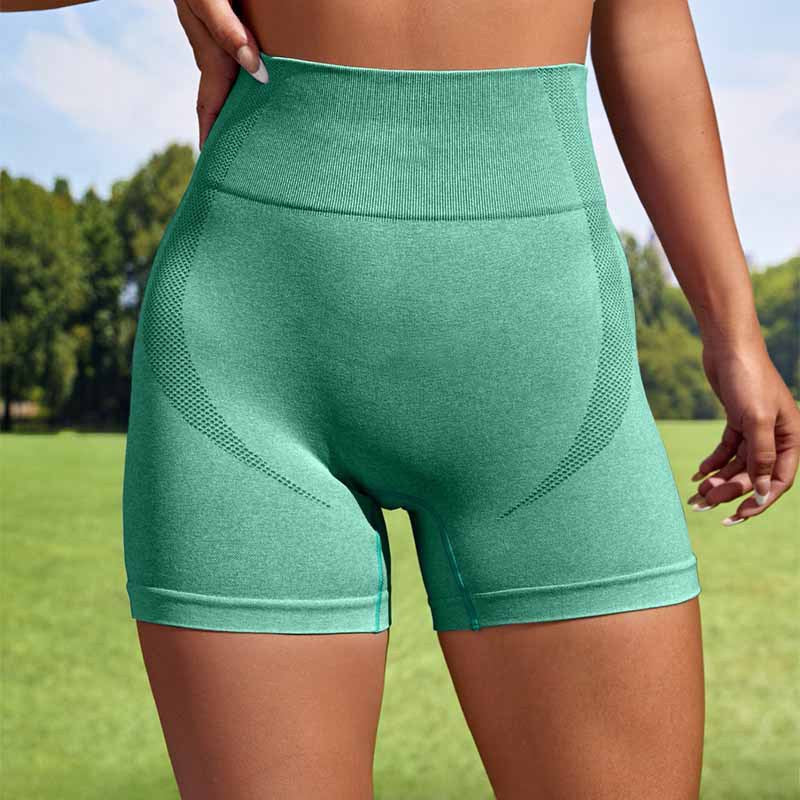 Women Sport Seamless Short Leggings High Waist Elastic Solid Yoga Leggings