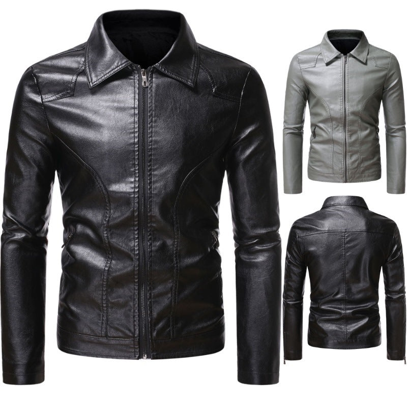 Men's Casual Slim-fit Leather jacket