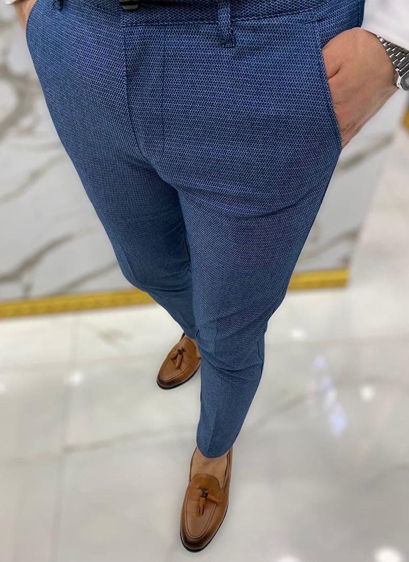 Stretch Slim Fit Pencil Pants Solid Color Business Casual Trousers