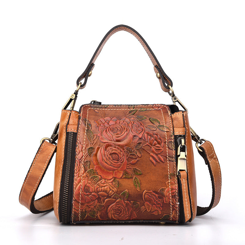 Leather Vintage Hand Embossed Handbag