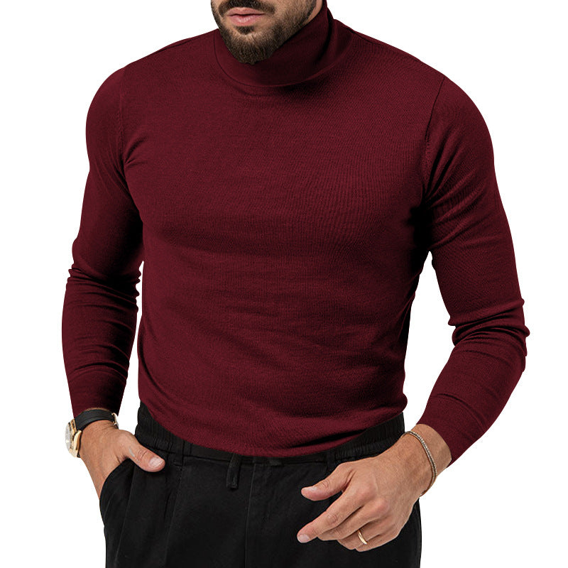 Maglione in cashmere lavorato a maglia con collo alto altamente elastico