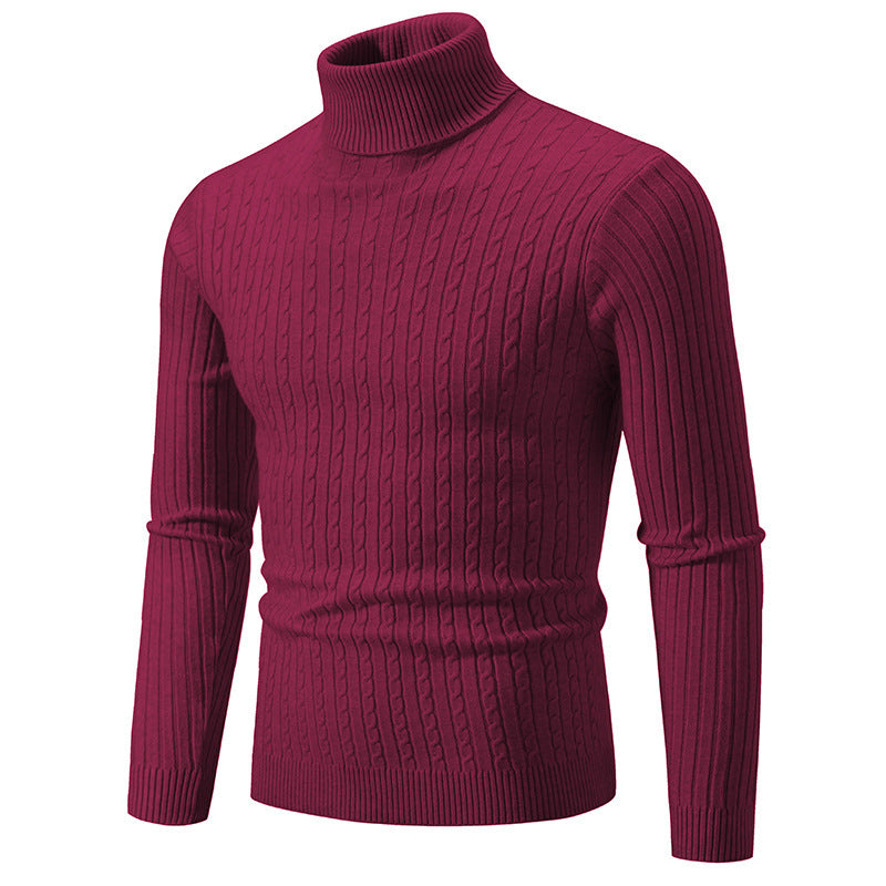 Maglione casual a collo alto da uomo