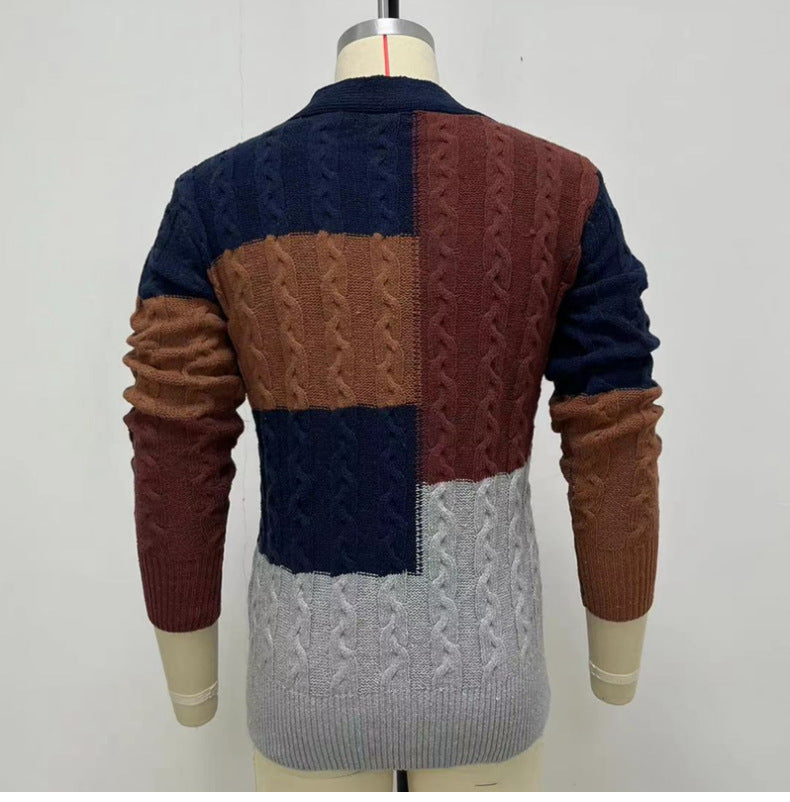 Maglione a maniche lunghe con scollo a V da uomo