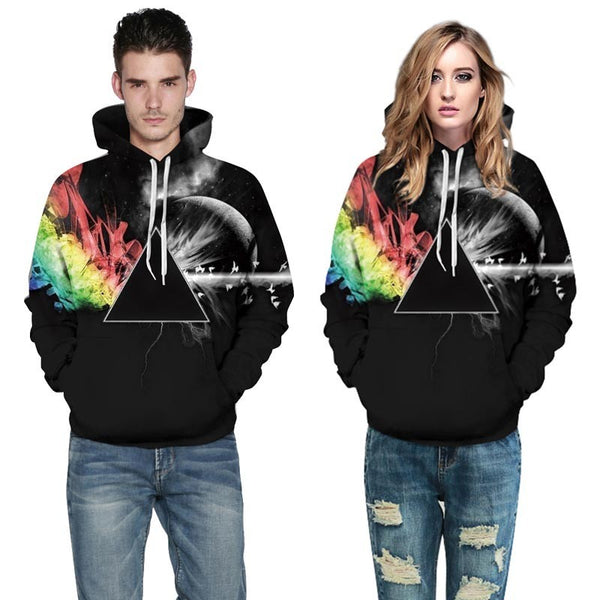 Sun Refraction 3D Printed Hoodies for men