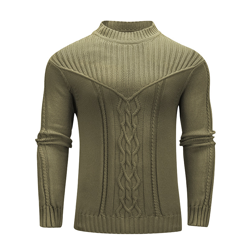 Men Solid Color Warm Jacquard Men Sweater