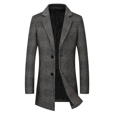 men's plaid trench coat