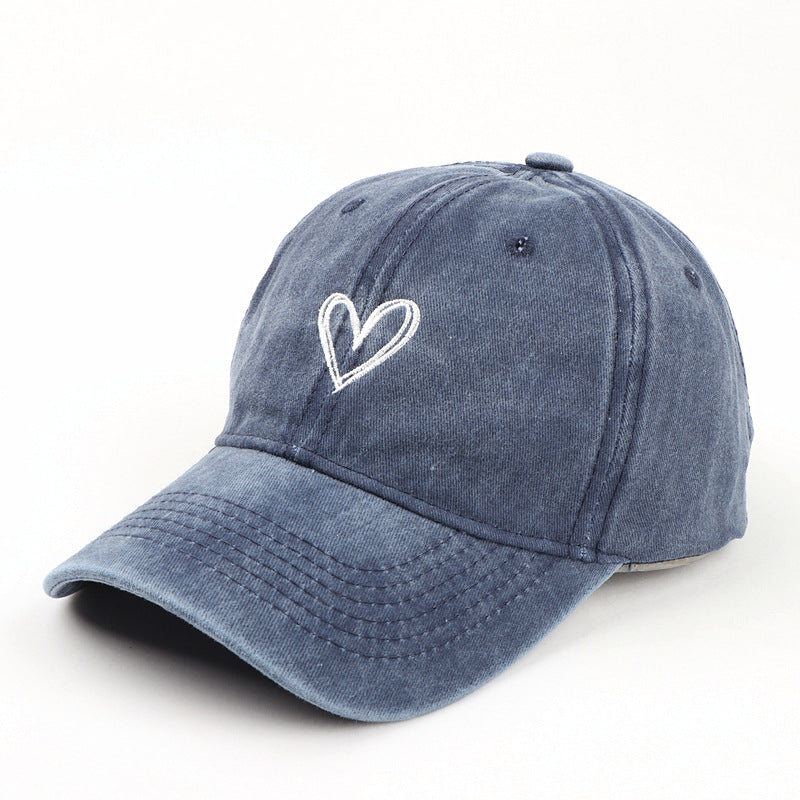 Love Embroidered Couple Duck Tongue Hat