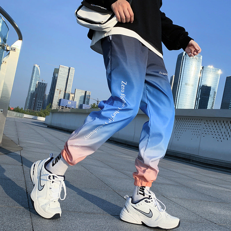 Gradient Color Trousers Men