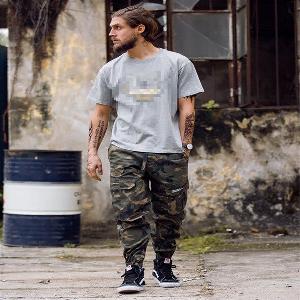 Mens Jogger Harem Pants Street Style Camouflage Slim Fit Trousers