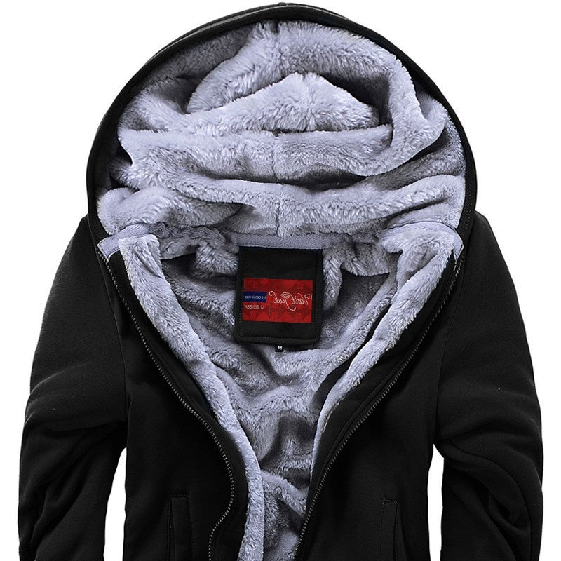 winter hooded wool jacket men