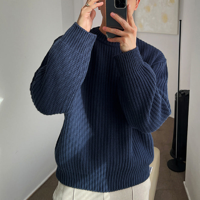 Base And Inner Layer Knit Shirt Round Neck Sweater