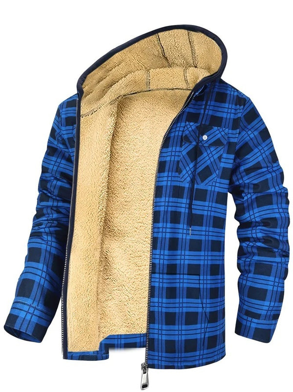 Thickened Cotton-padded Plaid Long Sleeve Loose jacket