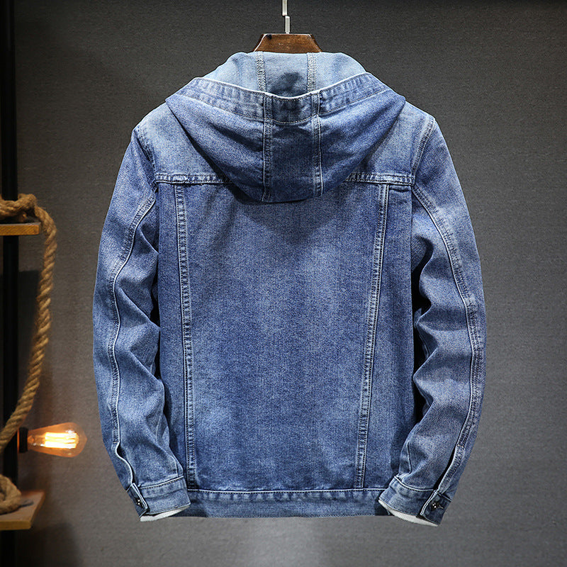 Hooded Denim Jacket Men