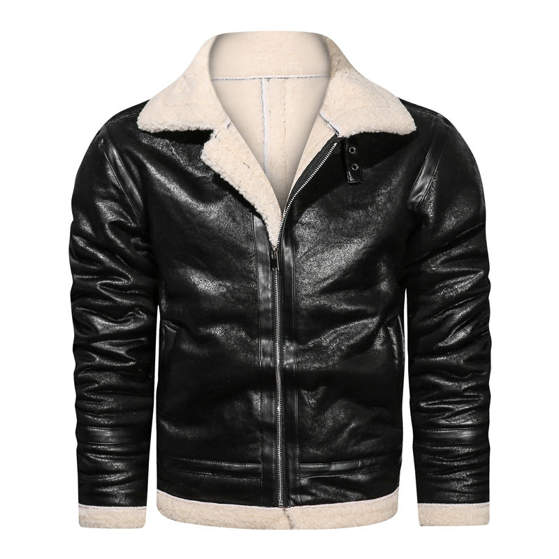 Casual Lapel Faux Fur All-in-one Men's Jacket