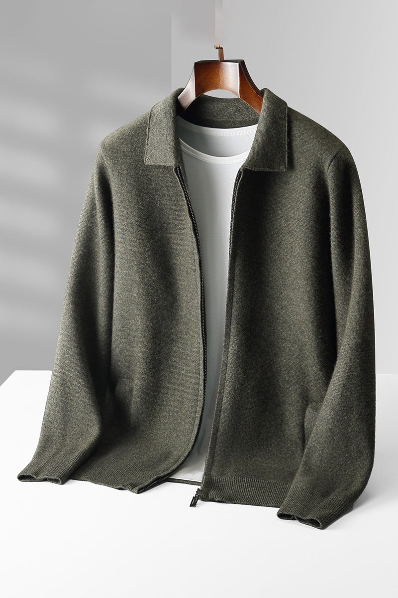 Men's Autumn And Winter Wool Knit Cardigan Loose jacket