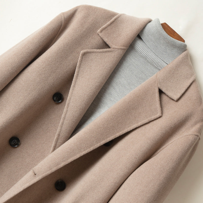 Men's Suit Collar Double Sided Woolen Coat