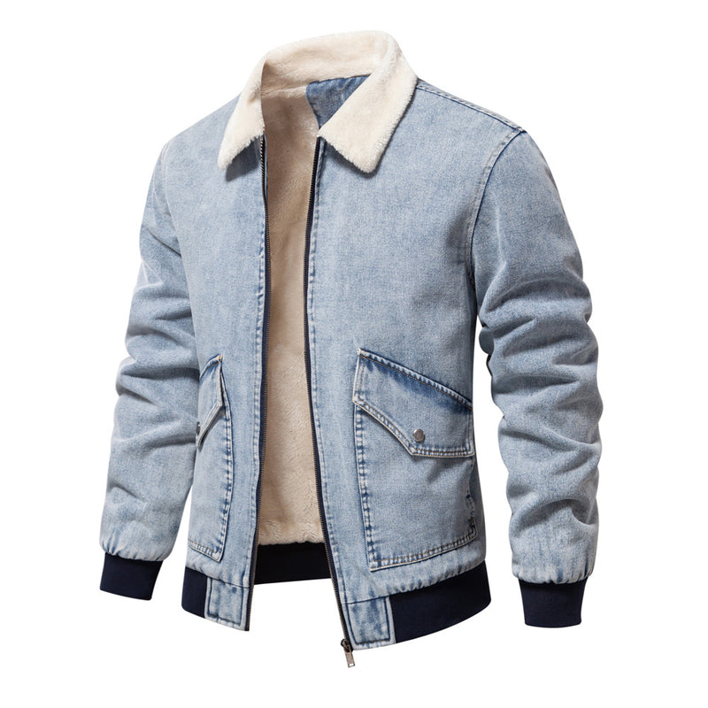 Chaqueta vaquera de felpa para hombre