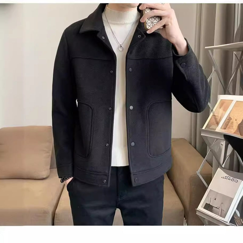 Men's Casual Short Woolen Coat