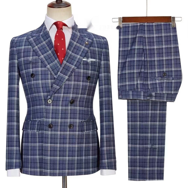 Contrast Color Embroidered Letter Lapel Two-piece suit set