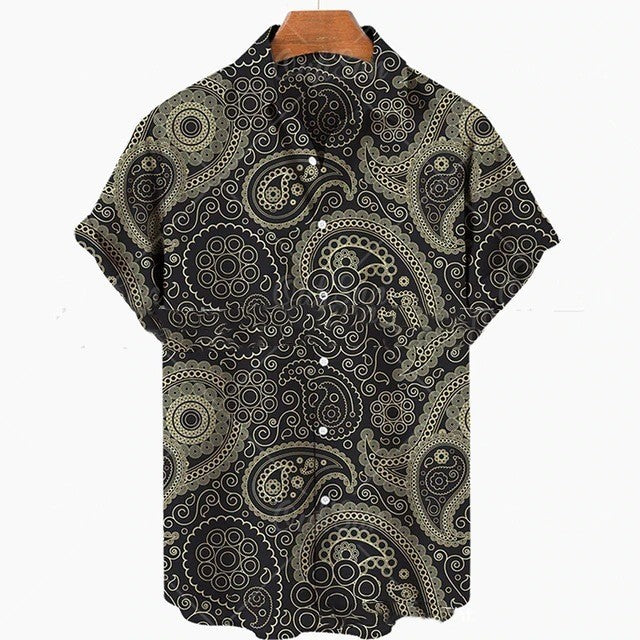 Casual printed short Sleeve summer Shirt Men