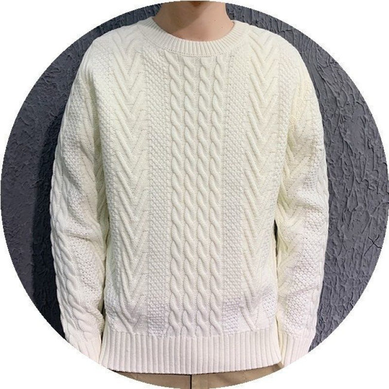 Men's Knitting Thick Yarn Dough Twists Sweater