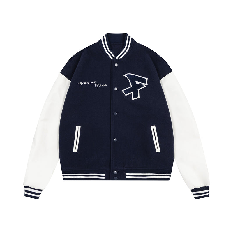 American Retro Alphabet Embroidered Baseball Uniform jacket