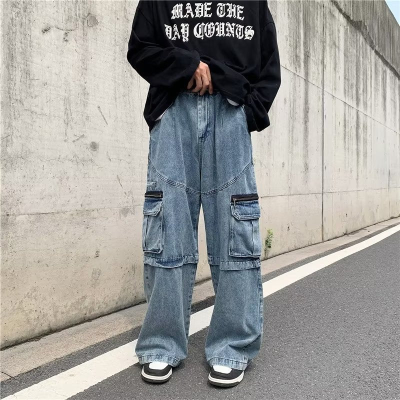 Cargo Wide Leg Loose Jeans