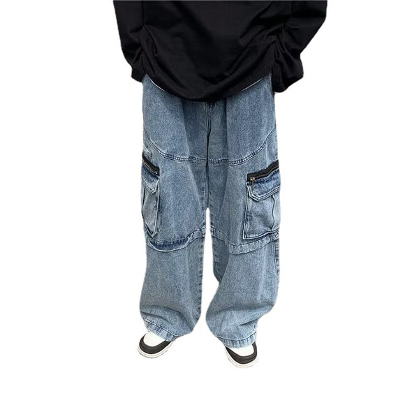 Jeans holgados de pierna ancha cargo