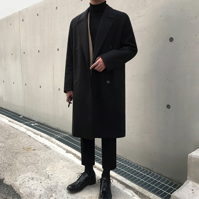 Men's Mid-length Woolen trench Coat  Winter