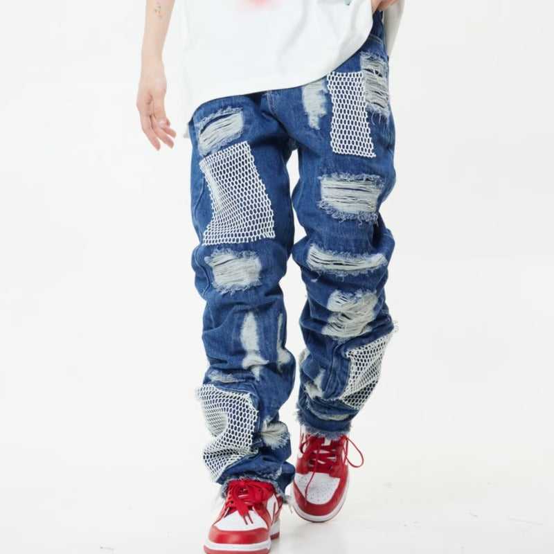 Heavy Hole & Patch Jeans Men