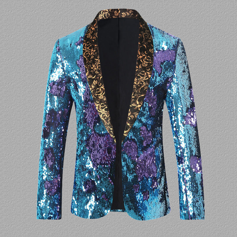 party Performance Dress Men's Double-sided Sequined Suit blazer