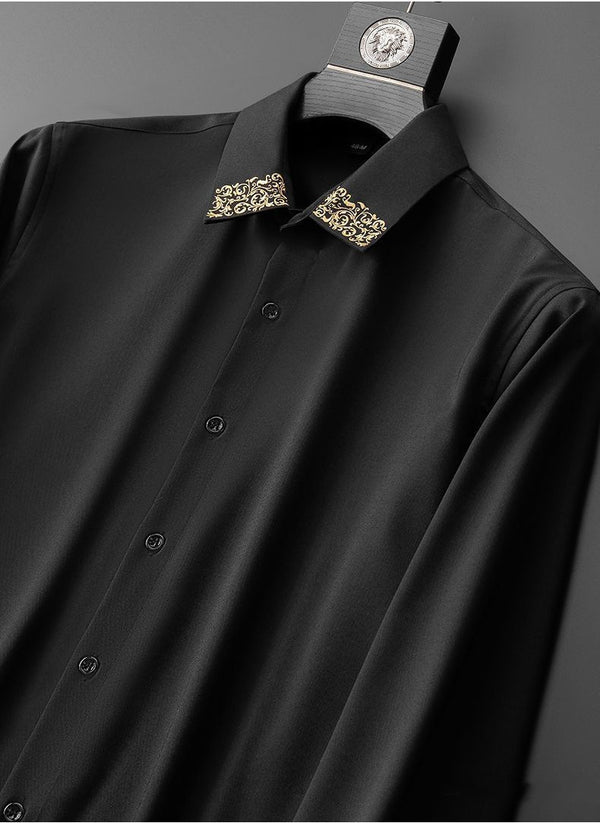 Spring Light Luxury European High-end Embroidered Shirt