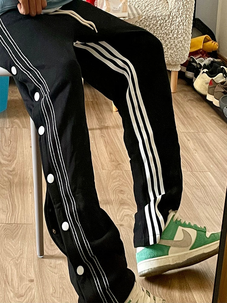 Striped Breasted High Street Pants