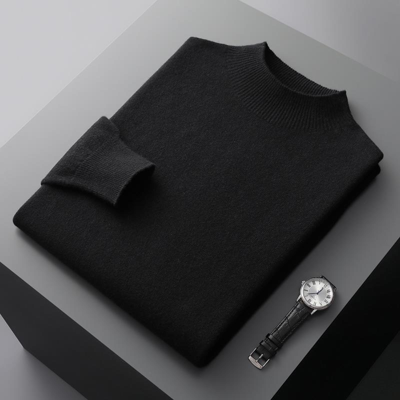 Half-collar Wool Sweater Men