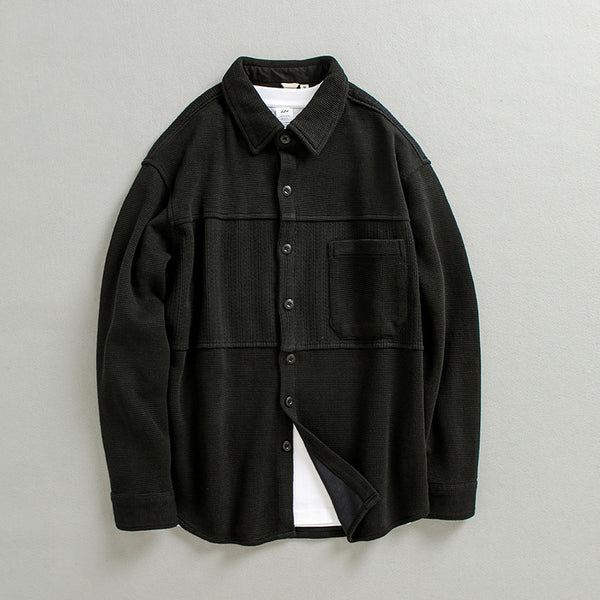 Vintage Woolen Long-sleeved Shirt For Men