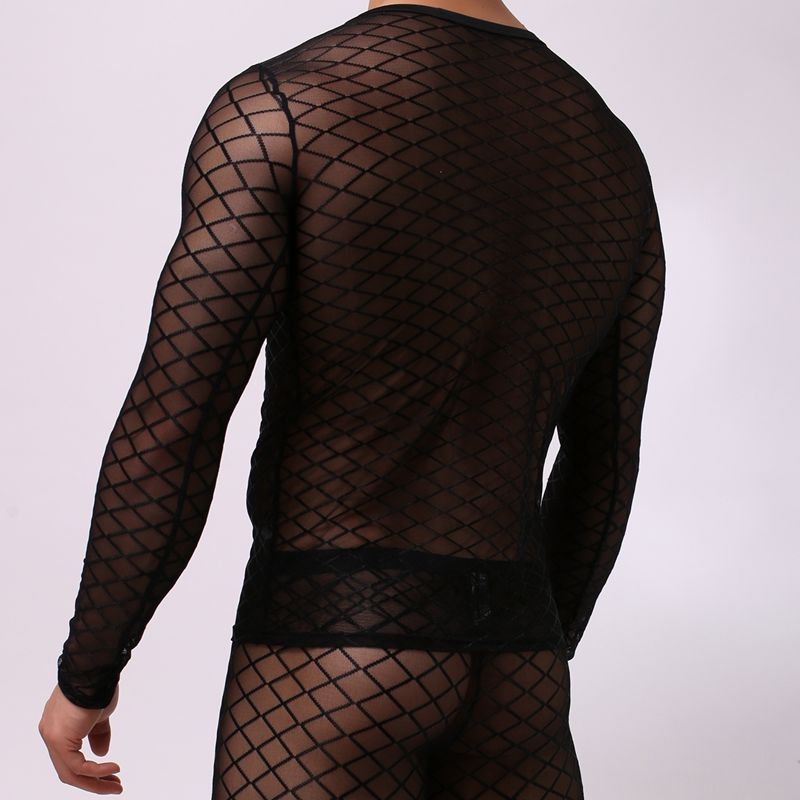 Mesh long sleeve t-shirt men